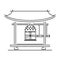 Japan landmark - temple, shrine, castle, pagoda, gate vector illustration simplified travel icon. Chinese, asian