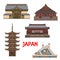 Japan landmarks, temples and pagodas architecture