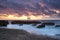 Japan landscape of traditional Japanese gate and sea