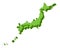 Japan Map 3D Vector Illustration Material Green Travel design