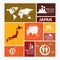 Japan map and flag - highly detailed vector infographic illustration