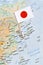 Japan map and flag pin