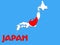 Japan map flag vector illustration