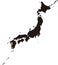 Japan map illustratiom / black