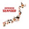 Japan map japanese seafood sushi fish food sashimi