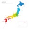Japan - map of prefectures and regions