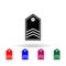 Japan master sergeant military ranks and insignia multi color icon. Simple glyph, flat  of military ranks and insignia of