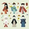 Japan origami characters