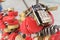 Japan, Osaka - February 02, 2018: A heart-key of a lover lock as a symbol of a couple on Umeda Sky Building