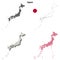 Japan outline map set