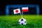Japan - Poland, Group H, Thursday, 28. June, Football, World Cup, Russia 2018, National Flags on green grass, white football ball