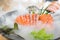 Japan raw salmon slice or salmon sashimi in Japanese style fresh