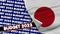 Japan Realistic Flag with Budget 2023 Title Fabric Texture 3D Illustration