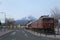 Japan\'s old train and volcano Fuji views.