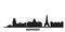 Japan, Sapporo city skyline isolated vector illustration. Japan, Sapporo travel black cityscape