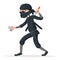 Japan secret ninja assassin japanese sword cartoon character stealthy sneaking vector illustration