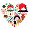 Japan symbols heart