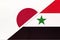 Japan and Syria, symbol of two national flags. Relationship between Asian countries