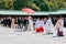 Japan. Tokyo. Traditional wedding ceremony at Meiji Jingu Shinto shrine