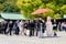 Japan. Tokyo. Traditional wedding ceremony at Meiji Jingu Shinto shrine