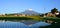 Japan town with mount Fuji in background.