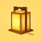 Japan traditional lamp andon, room decoration, isolated on a yellow background