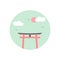 Japan traditional Torii gate vector icon