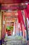 Japan Travel Destnations. Traditional Red Torii Gates with Walkway at Koyasan Mountain Shrine in Japan in Fall