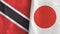 Japan and Trinidad and Tobago two flags textile cloth 3D rendering