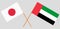 Japan and United Arab Emirates. Japanese and UAE flags. Official colors. Correct proportion. Vector