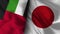Japan and United Arap Emirates Realistic Flag â€“ Fabric Texture Illustration