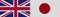 Japan and United Kingdom British Britain Fabric Texture Flag â€“ 3D Illustrations