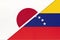 Japan and Venezuela, symbol of two national flags. Relationship between Asian and American countries