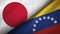 Japan and Venezuela two flags textile cloth, fabric texture