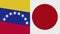 Japan and Venezuela Two Half Flags Together