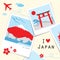 Japan View Travel Photo Frame Memory Vector