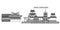 Japan, Wakayama city skyline isolated vector illustration, icons