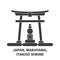 Japan, Wakayama, Itakiso Shrine travel landmark vector illustration