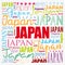 Japan wallpaper word cloud, travel concept background