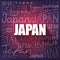 Japan wallpaper word cloud, travel concept background