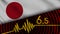 Japan Wavy Fabric Flag, 6.5 Earthquake, Breaking News, Disaster Concept
