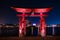 Japanese arch on blue night background at Epcot 73