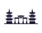 Japanese archs and castles monuments architecture icon