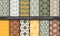 Japanese Asian spring traditional seamless patterns collection set