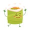 Japanese avocado roll character juggling with rice