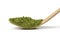 Japanese bamboo matcha spoon with green tea