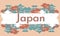 Japanese banner in pastel colors. Vector illustration of national symbols in a flat style for presentation, poster and advertising