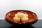 Japanese Bean Cake in red dish