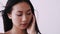 japanese beauty facial care woman touching skin