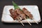 Japanese beef yakitori barbecue skewers